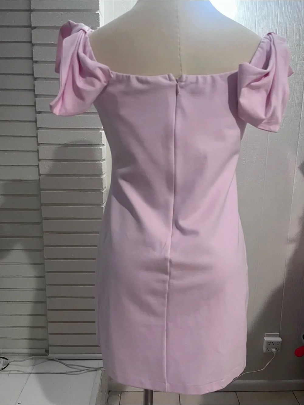wild fable Light Pink Bow-Shoulder Mini Dress